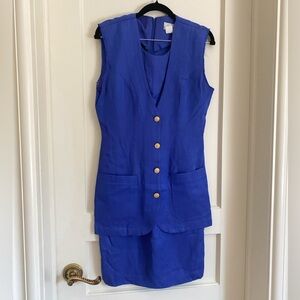 Royal Blue Tailored Dress with buttons